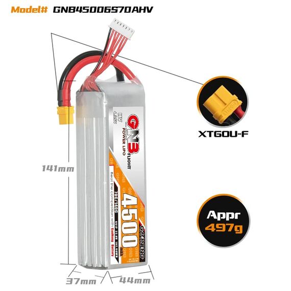 Аккумуляторы для FPV 6S 4500mAh 70C LiHV XT60
