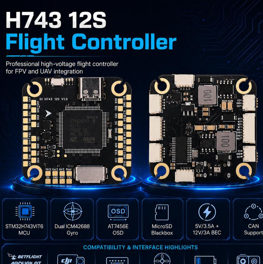 бюджетный полетный контроллер H743 12S