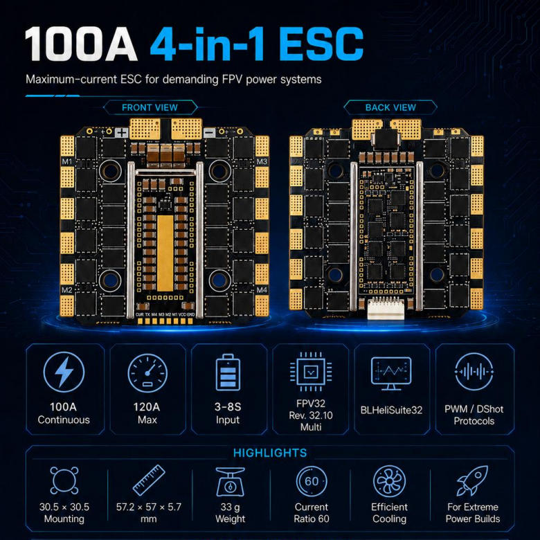 регулятор оборотов ESC 100A 4in1