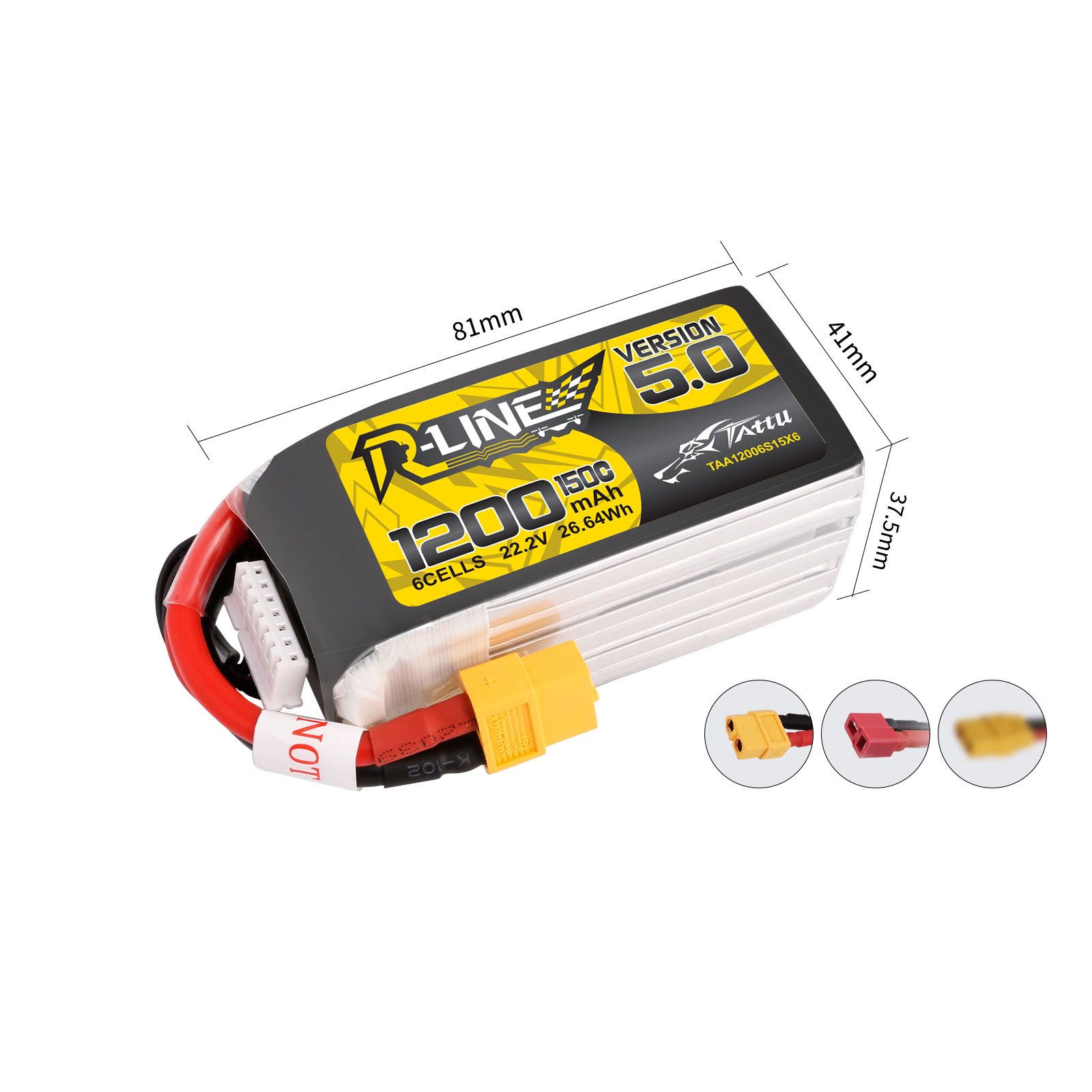 аккумулятор для fpv дрона 6S1P 150C 1200mAh 22.2V