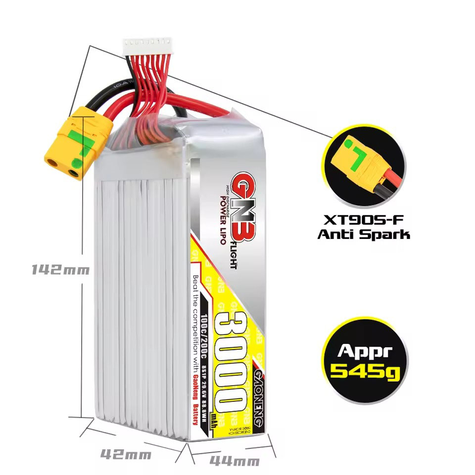 lipo аккумулятор для дрона 1000mAh 8S1P 100C 29.6V 3.7V