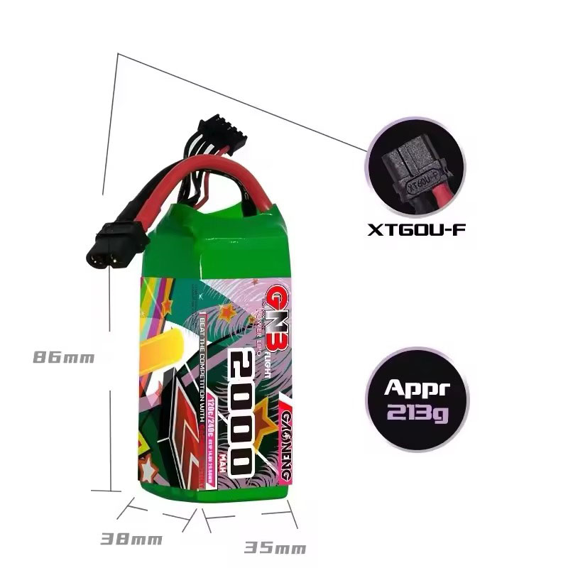 аккумулятор литий полимерный 2000mAh 4S1P 120C 14.8V 3.7V